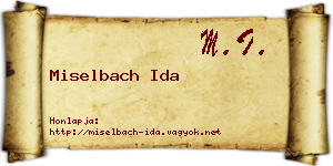 Miselbach Ida névjegykártya